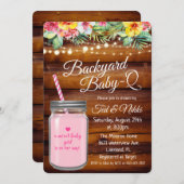 Jardin Baby Q Mason Jar Invitation (Devant / Derrière)