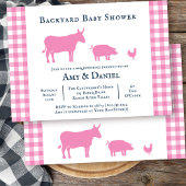 Jardin Baby shower Rustic Rose Navy Invitation