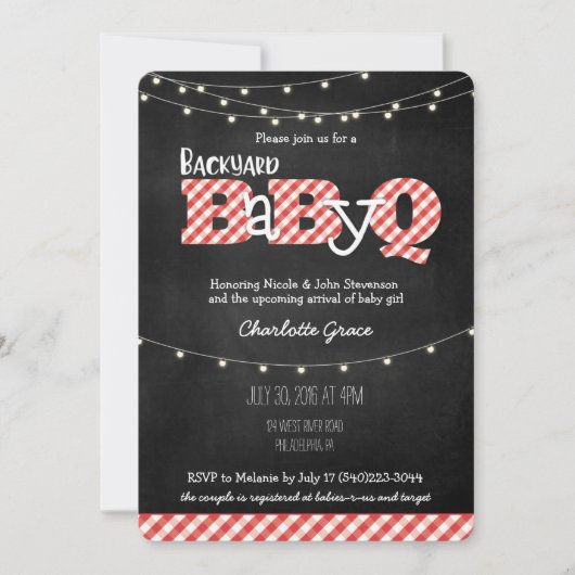 Jardin BaByQ Bash Baby shower BBQ Invitation (Devant)