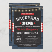 Jardin Barbecue 60e anniversaire Invitation (Devant / Derrière)