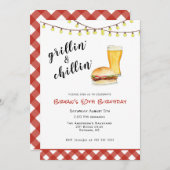 Jardin barbecue Grilling Anniversaire Invitation (Devant / Derrière)