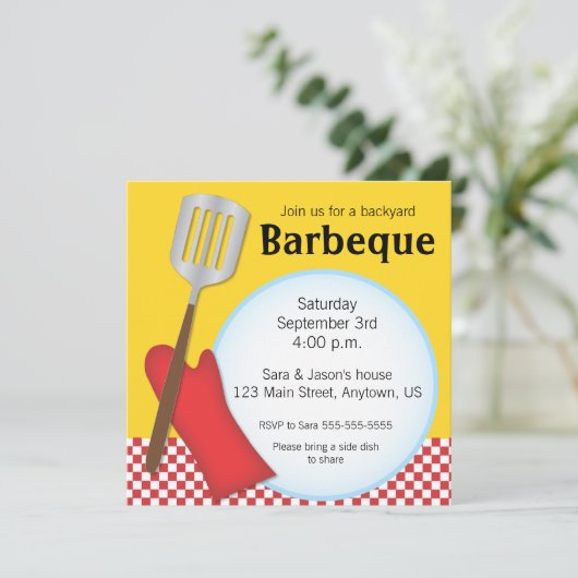 Jardin Barbeque invitation (Debout devant)