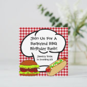 Jardin BBQ Invitation d'anniversaire (Debout devant)