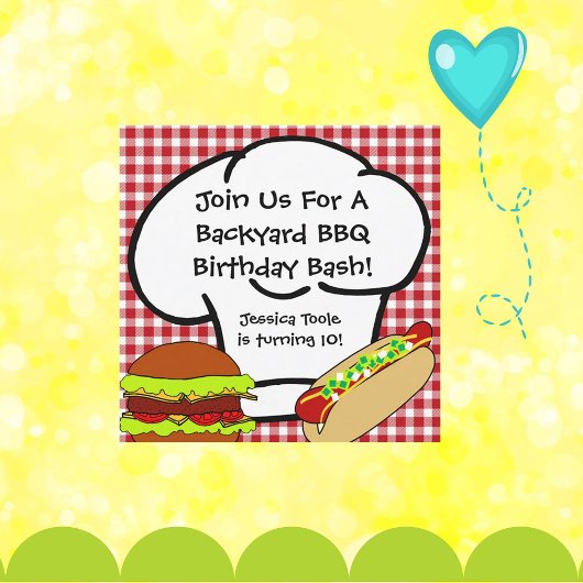 Jardin BBQ Invitation d'anniversaire