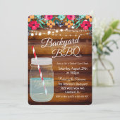 Jardin BBQ Mason Jar Invitation (Debout devant)