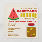 Jardin BBQ Watermelon & Sweet Tea Invitation (Devant / Derrière)