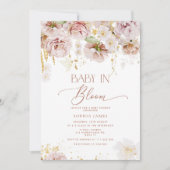 Jardin bébé fleuri en fleurs invitation baby showe (Devant)