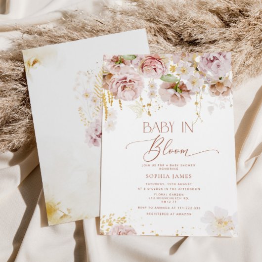 Jardin bébé fleuri en fleurs invitation baby showe