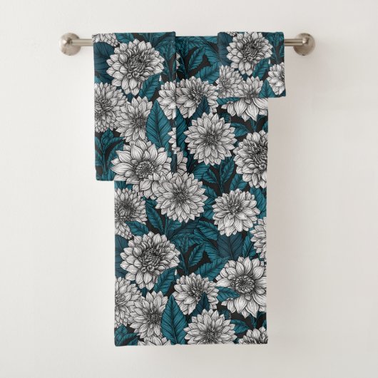 Jardin blanc Dahlia / feuilles bleus 2 (En situation)