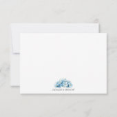 Jardin Bleu Clair Carte de Réponse de Mariage Flor (Dos)