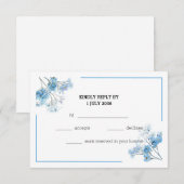 Jardin Bleu Clair Carte de Réponse de Mariage Flor (Devant / Derrière)