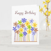 Jardin bleu et jaune Carte d'anniversaire (Fleur jaune)