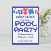 Jardin Bleu Rouge Piscine Invitation (Debout devant)