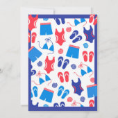 Jardin Bleu Rouge Piscine Invitation (Dos)