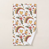 Jardin bohème d'amour et arcs-en-ciel (Serviette à main)