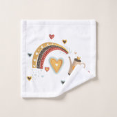 Jardin bohème d'amour et arcs-en-ciel (Gant de toilette)