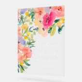 Jardin boho brillant fleuri accueil nuptial (Angle)