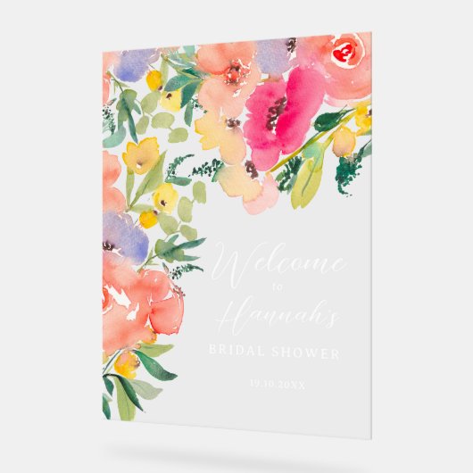 Jardin boho brillant fleuri accueil nuptial (Angle)