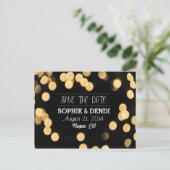 Jardin Bokeh Lights Enregistrer la date Cartes pos (Debout devant)