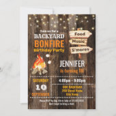 Jardin Bonfire Anniversaire Fête Invitation (Devant)