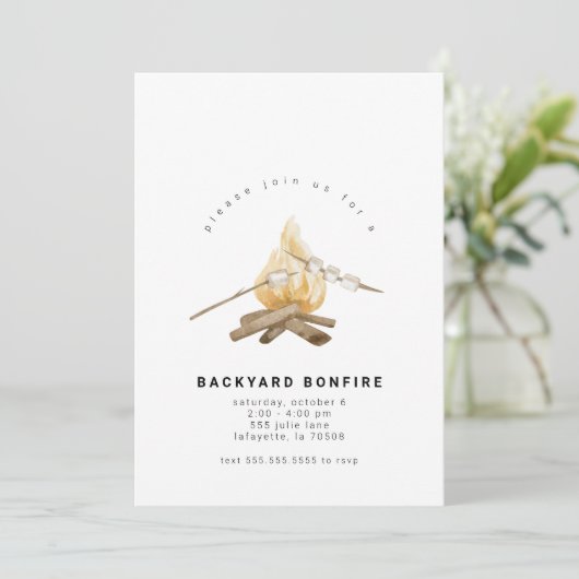 Jardin Bonfire Party Invitation (Debout devant)