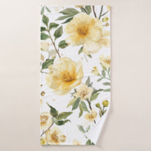 Jardin botanique aquarelle floral jaune