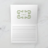 Jardin botanique fleuri vert Carte de remerciement (Intérieur)