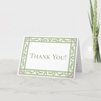 Jardin botanique fleuri vert Carte de remerciement