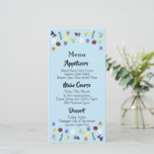 Jardin botanique Floral Blue Menu Mariage (Debout devant)