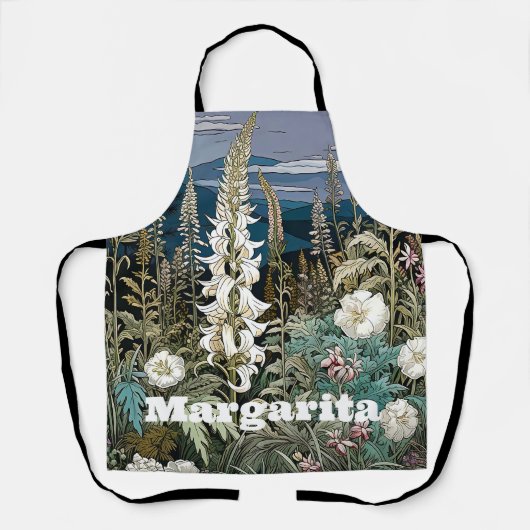 Jardin botanique romantique fleur sauvage tablier  (Recto)