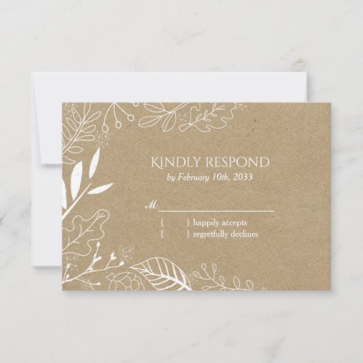 Jardin botanique rustique Mariage RSVP (Devant)
