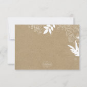Jardin botanique rustique Mariage RSVP (Dos)
