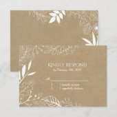Jardin botanique rustique Mariage RSVP (Devant / Derrière)