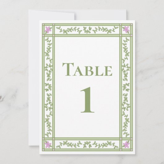 Jardin botanique vert Floral Numéros de table de m (Devant)