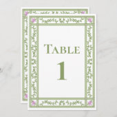 Jardin botanique vert Floral Numéros de table de m (Devant / Derrière)