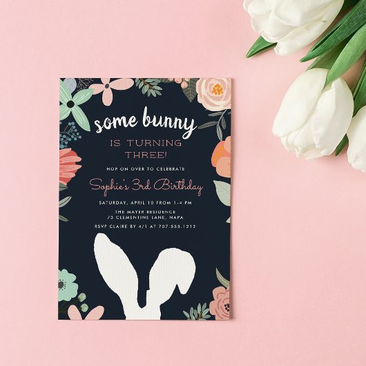 Jardin Bunny | Invitation de fête d'anniversaire d