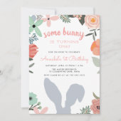 Jardin Bunny | Invitation de fête d'anniversaire d (Devant)