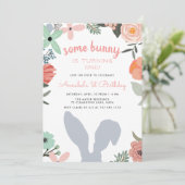 Jardin Bunny | Invitation de fête d'anniversaire d (Debout devant)