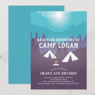Jardin Camping Anniversaire Invitation