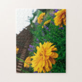 Jardin créatif de fleurs jaunes photo puzzle puzzl (Vertical)