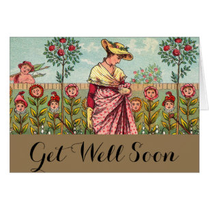 Jardin Cultivation Flower Woman Art Antique