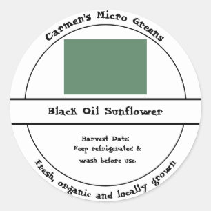 Jardin Cultivé local Étiquette de Microgreens Bio