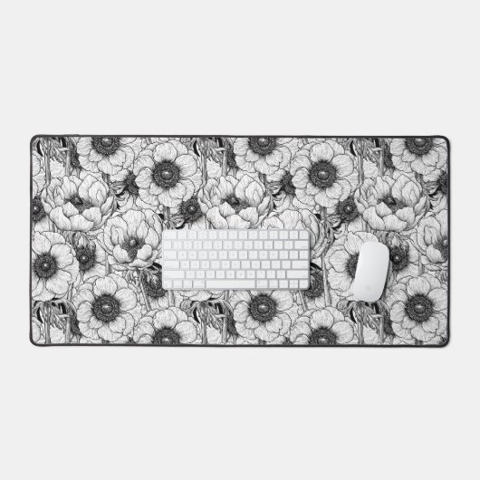 Jardin d'anémones en noir et blanc (Clavier et souris)