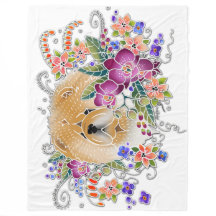 JARDIN DANSE CHOW blanc- Couverture en polaire 3 t
