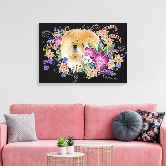 JARDIN DANSE CHOW - Panneau d'art en toile étirée (Insitu(Salon))