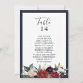 Jardin d'automne | Carte de siège du numéro de tab (Dos)