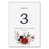 Jardin d'automne | Numéro de table Bourgogne (Dos)