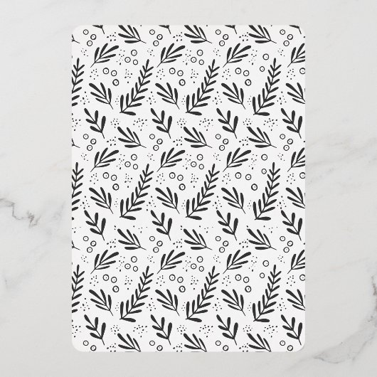 Jardin de baies de Noël | Invitation Foil (Verso)