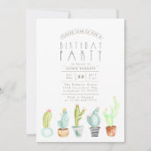 Jardin de Cactus | Aquarelle Invitation de fête d' (Devant)