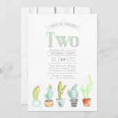 Jardin de Cactus | Aquarelle Premier Invitation (Devant / Derrière)